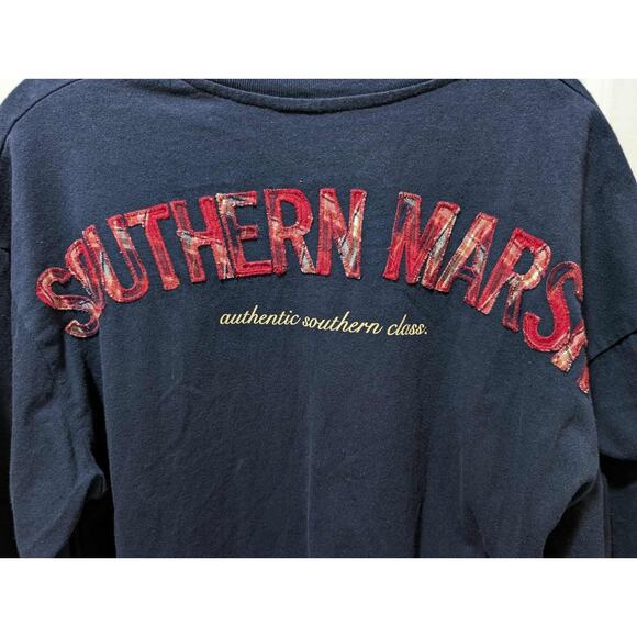 Southern Marsh Long Sleeve T Shirt Women’s S Blue Plaid Embroidered - Picture 3 of 8